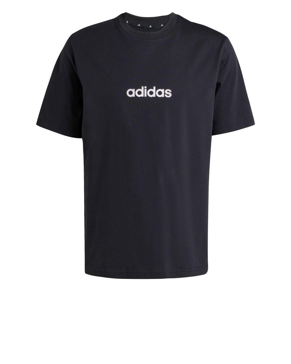 Mens Adidas Black Linear Single Jersey Cotton Casual T-Shirt