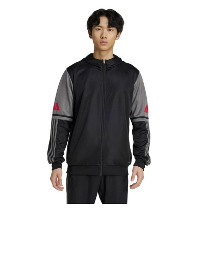 Giacca tuta allenamento Adidas Squadra 25 cappuccio Poliestere Uomo Nero - Training Suit Jacket Adidas Squadra 25 Hooded Polyester Mens Black - Veste de survêtement à capuche Adidas Squadra 25 en polyester pour homme Noir - Trainingsanzugjacke Adidas Squadra 25 mit Kapuze Polyester Herren Schwarz