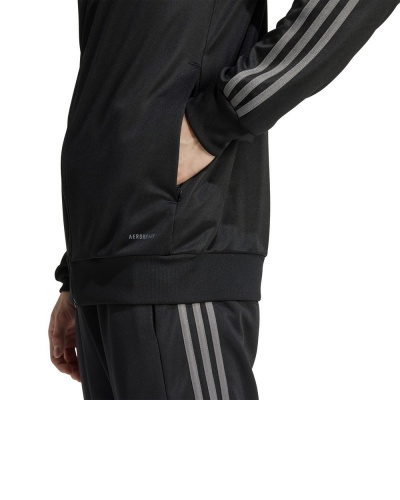 Giacca tuta allenamento Adidas Squadra 25 cappuccio Poliestere Uomo Nero - Training Suit Jacket Adidas Squadra 25 Hooded Polyester Mens Black - Veste de survêtement à capuche Adidas Squadra 25 en polyester pour homme Noir - Trainingsanzugjacke Adidas Squadra 25 mit Kapuze Polyester Herren Schwarz