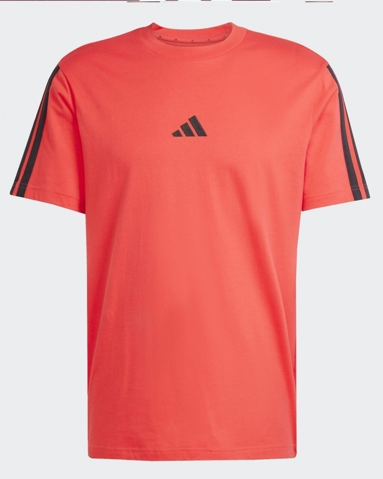 T-shirt Maglia Maglietta UOMO Adidas Rosso Nero Cotone - Imagen 9 de 12