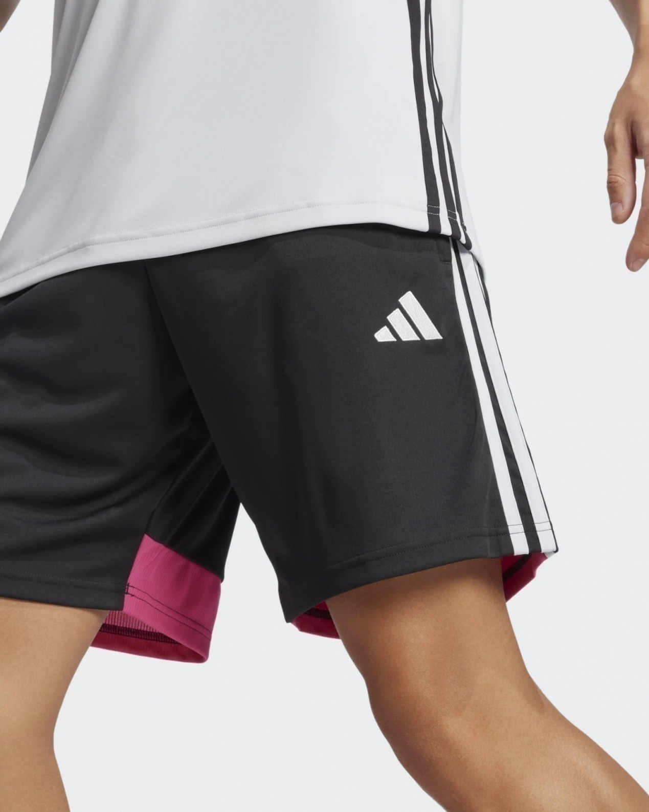 Pantaloncini Shorts UOMO Adidas Tiro 25 Essentials Nero Rosa Tasche con zip - Foto 9 di 12
