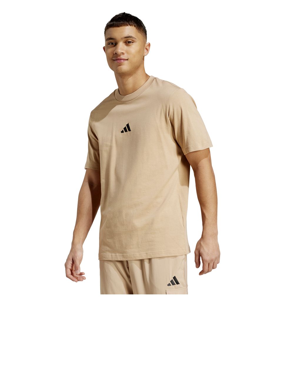 T-shirt maglia maglietta UOMO Adidas Beige Essentials Small Logo SJ Cotone - Imagen 9 de 10