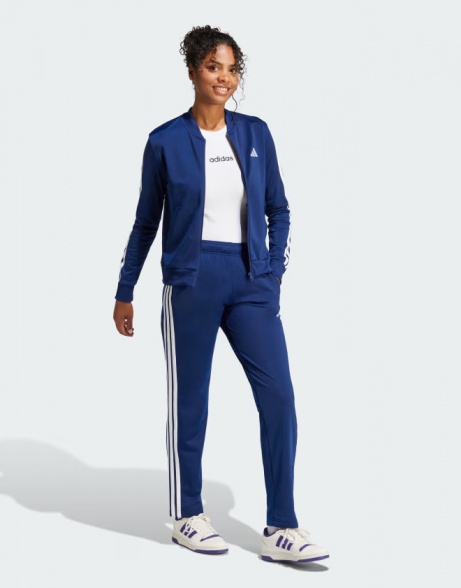 Tuta intera Completa Adidas DONNA 3-Stripes Poliestere Blue - Full Tracksuit Adidas WOMEN'S 3-Stripes Polyester Blue - Survêtement complet Adidas FEMME 3-Stripes Polyester Bleu - Kompletter Trainingsanzug Adidas DAMEN 3-Streifen Polyester Blau