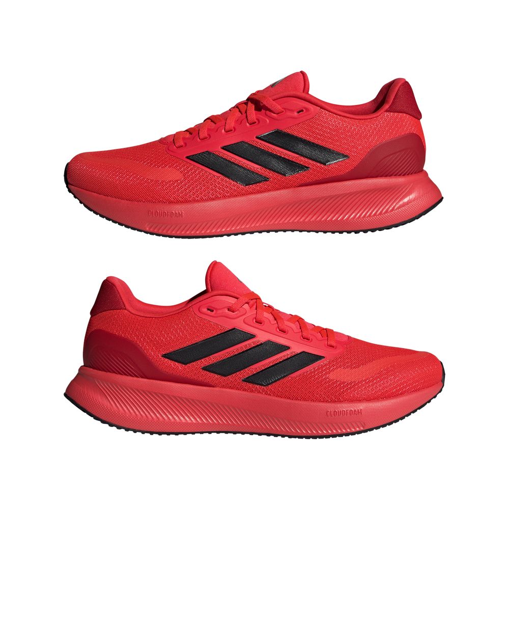Scarpe Sneakers UOMO Adidas RUNFALCON 5 UOMO Rosso Nero - Zdjęcie 12 z 14