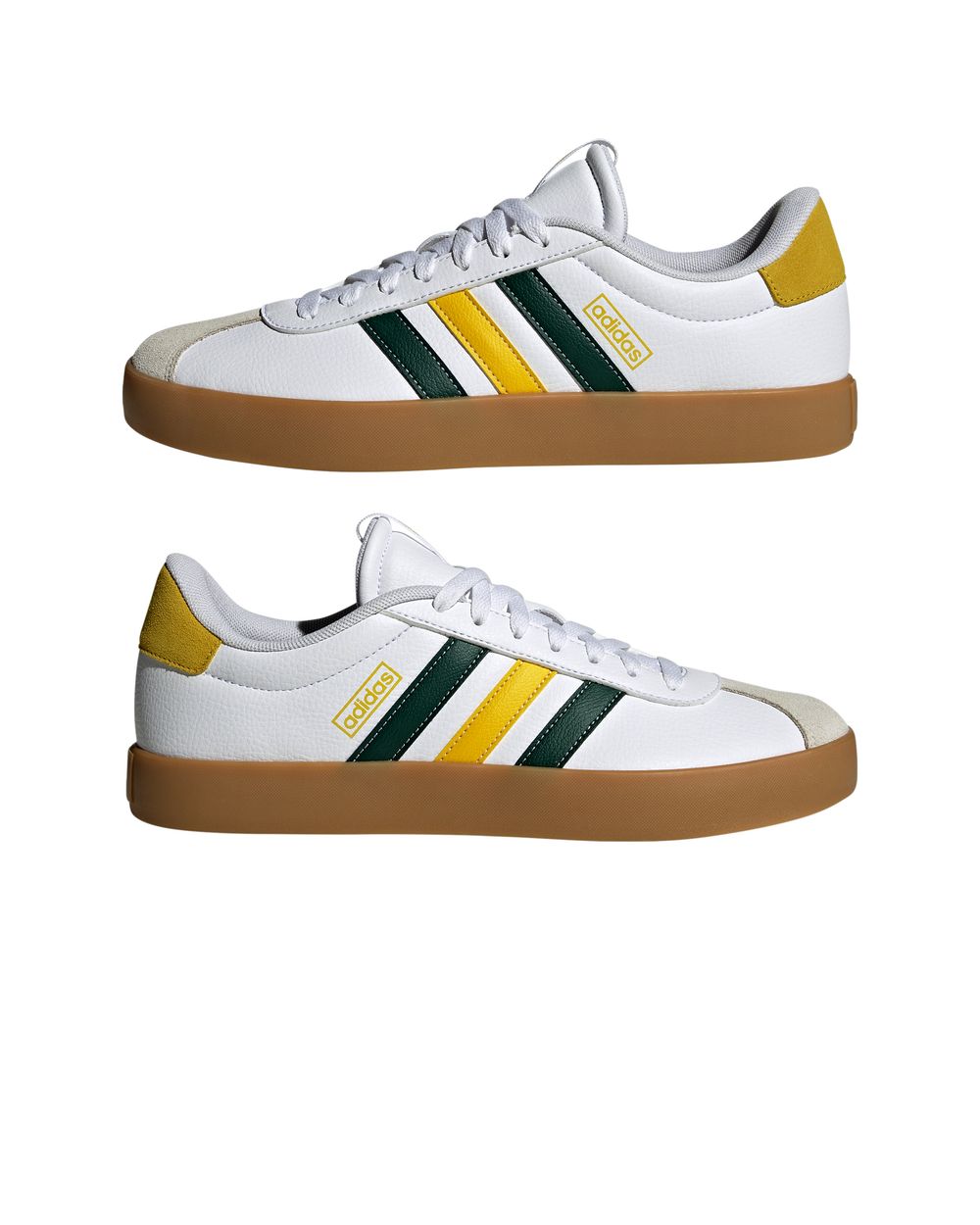Scarpe Sneakers UOMO Adidas VL Court 3.0 Lea Bianco Giallo Verde - Foto 12 di 22