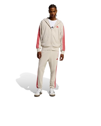 GIACCA FELPA cappuccio Adidas Essentials 3-Stripes French Terry Full-Zip Hoodie Cotone Beige arancione - Adidas Essentials 3-Stripes French Terry Full-Zip Hoodie Cotton Beige Orange - Sweat à capuche zippé Adidas Essentials 3-Stripes French Terry en coton beige orange - Adidas Essentials 3-Streifen French Terry Full-Zip Hoodie Baumwolle Beige Orange
