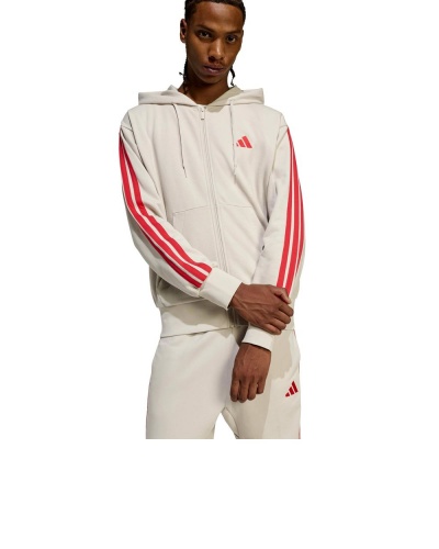 GIACCA FELPA cappuccio Adidas Essentials 3-Stripes French Terry Full-Zip Hoodie Cotone Beige arancione - Adidas Essentials 3-Stripes French Terry Full-Zip Hoodie Cotton Beige Orange - Sweat à capuche zippé Adidas Essentials 3-Stripes French Terry en coton beige orange - Adidas Essentials 3-Streifen French Terry Full-Zip Hoodie Baumwolle Beige Orange
