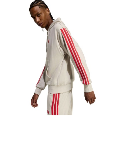GIACCA FELPA cappuccio Adidas Essentials 3-Stripes French Terry Full-Zip Hoodie Cotone Beige arancione - Adidas Essentials 3-Stripes French Terry Full-Zip Hoodie Cotton Beige Orange - Sweat à capuche zippé Adidas Essentials 3-Stripes French Terry en coton beige orange - Adidas Essentials 3-Streifen French Terry Full-Zip Hoodie Baumwolle Beige Orange
