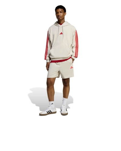 Felpa con cappuccio ADIDAS Essentials 3-Stripes French Terry Cotone Garzato Uomo Bianco Aragosta - Adidas Essentials 3-Stripes French Terry Cotton Brushed Hoodie Men's White Lobster - Sweat à capuche Adidas Essentials 3-Stripes en coton éponge brossé pour homme Blanc Homard - Adidas Essentials 3-Streifen French Terry Cotton Brushed Hoodie Herren Weiß Hummer