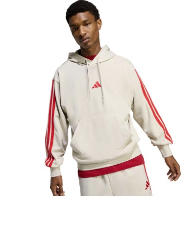 Felpa con cappuccio ADIDAS Essentials 3-Stripes French Terry Cotone Garzato Uomo Bianco Aragosta - Adidas Essentials 3-Stripes French Terry Cotton Brushed Hoodie Men's White Lobster - Sweat à capuche Adidas Essentials 3-Stripes en coton éponge brossé pour homme Blanc Homard - Adidas Essentials 3-Streifen French Terry Cotton Brushed Hoodie Herren Weiß Hummer