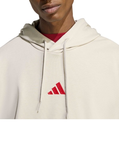 Felpa con cappuccio ADIDAS Essentials 3-Stripes French Terry Cotone Garzato Uomo Bianco Aragosta - Adidas Essentials 3-Stripes French Terry Cotton Brushed Hoodie Men's White Lobster - Sweat à capuche Adidas Essentials 3-Stripes en coton éponge brossé pour homme Blanc Homard - Adidas Essentials 3-Streifen French Terry Cotton Brushed Hoodie Herren Weiß Hummer