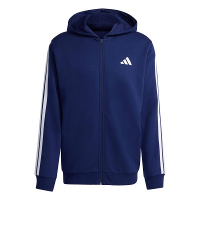Tuta intera completa tempo libero Adidas M 3-Stripes Fleece Full zip Cappuccio Cotone Felpato Blue uomo - Adidas M 3-Stripes Fleece Full Zip Hooded Cotton Fleece Tracksuit Leisure Blue Men - Survêtement à capuche zippé en polaire de coton Adidas M 3-Stripes Fleece Leisure Blue Homme - Adidas M 3-Streifen Fleece Full Zip Kapuzenpullover Baumwollfleece Trainingsanzug Freizeit Blau Herren