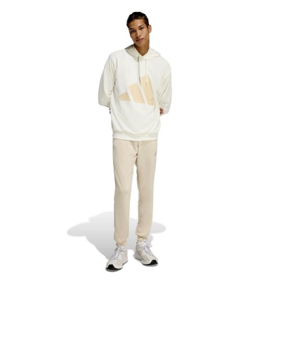 Tuta Sportiva Intera completa ADIDAS Big Logo Hoodie French Terry Poliestere Uomo Bianco Beige - Adidas Mens Full Tracksuit Big Logo Hoodie French Terry Polyester White Beige - Survêtement Adidas Homme Sweat à Capuche Grand Logo French Terry Polyester Blanc Beige - Adidas Herren Full Trainingsanzug Big Logo Hoodie French Terry Polyester Weiß Beige