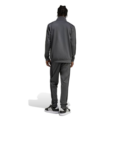 Tuta Sportiva ADIDAS Basic 3-Stripes Tricot Uomo Poliestere Grigio Nero - Adidas Basic 3-Stripes Tricot Men's Tracksuit, Polyester, Grey, Black - Survêtement Adidas Basic 3-Stripes Tricot pour homme, polyester, gris, noir - Adidas Basic 3-Stripes Tricot Herren Trainingsanzug, Polyester, Grau, Schwarz