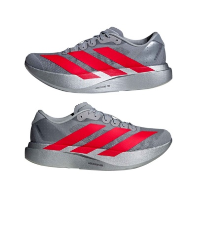 scarpe sportive running ADIDAS adizero EVO SL Grigio Rosso - running shoes ADIDAS adizero EVO SL Grey Red - chaussures de course ADIDAS adizero EVO SL Gris Rouge - Laufschuhe ADIDAS adizero EVO SL Grau Rot