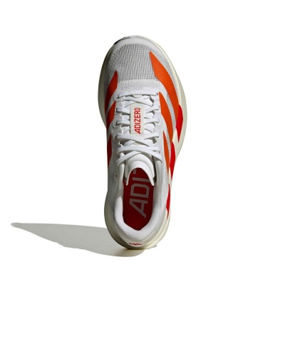 Scarpe  Running Sportive Sneakers Adidas Adizero EVO SL Junior Donna Bianco Arancione - Adidas Adizero EVO SL Junior Women's Running Shoes Sneakers White Orange - Chaussures de running Adidas Adizero EVO SL Junior pour femme, blanches et oranges - Adidas Adizero EVO SL Junior Damen Laufschuhe Sneaker Weiß Orange
