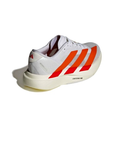 Scarpe  Running Sportive Sneakers Adidas Adizero EVO SL Junior Donna Bianco Arancione - Adidas Adizero EVO SL Junior Women's Running Shoes Sneakers White Orange - Chaussures de running Adidas Adizero EVO SL Junior pour femme, blanches et oranges - Adidas Adizero EVO SL Junior Damen Laufschuhe Sneaker Weiß Orange