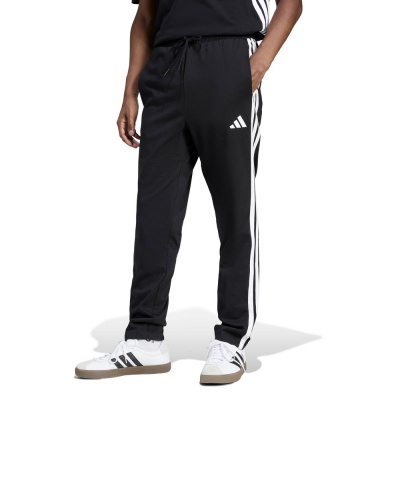 Pantaloni tuta Adidas Essentials 3-Stripes Single Jersey Cotone Leggero Fino Uomo Nero Bianco - Adidas Essentials 3-Stripes Single Jersey Lightweight Cotton Tracksuit Bottoms Men's Black White - Pantalon de survêtement Adidas Essentials 3-Stripes en jersey simple et coton léger pour homme, noir et blanc - Adidas Essentials 3-Streifen Single Jersey Leichte Baumwoll-Trainingshose Herren Schwarz Weiß