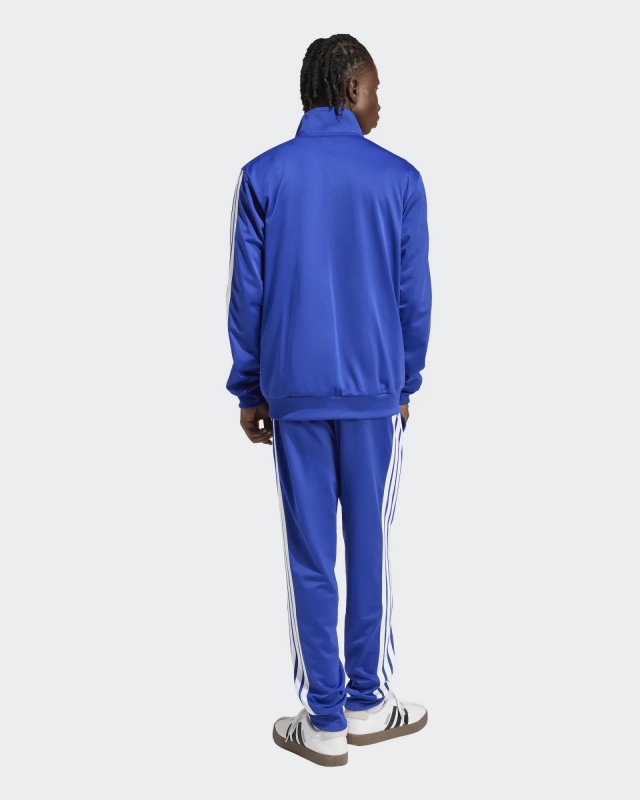 Tuta Sportiva ADIDAS Basic 3-Stripes Tricot Uomo Poliestere Blue - Adidas Basic 3-Stripes Tricot Men\'s Tracksuit, Polyester, Blue - Survêtement Adidas Basic 3-Stripes Tricot pour homme, polyester, bleu - Adidas Basic 3-Stripes Tricot Herren Trainingsanzug, Polyester, Blau