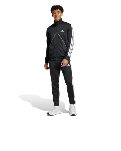 Tuta Sportiva ADIDAS Sportswear Tricot Tiro-Inspired Uomo Poliestere Nero - ADIDAS Sportswear Tricot Tiro-Inspired Men's Tracksuit, Black Polyester - Survêtement homme ADIDAS Sportswear Tricot Tiro, noir en polyester - ADIDAS Sportswear Herren-Trainingsanzug im Trikot-Design, inspiriert von Tiro, Schwarz, Polyester