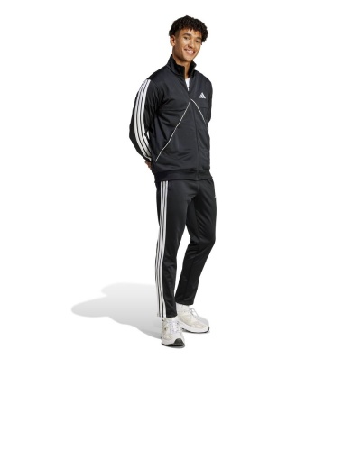 Tuta Sportiva ADIDAS Sportswear Tricot Tiro-Inspired Uomo Poliestere Nero - ADIDAS Sportswear Tricot Tiro-Inspired Men's Tracksuit, Black Polyester - Survêtement homme ADIDAS Sportswear Tricot Tiro, noir en polyester - ADIDAS Sportswear Herren-Trainingsanzug im Trikot-Design, inspiriert von Tiro, Schwarz, Polyester