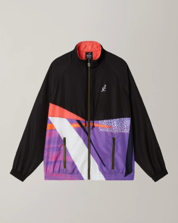 Giacca sportiva Australian Brush Panel Track Jacket Uomo Tasche con zip Made in Italy Nero Viola - Australian Brush Panel Track Jacket Men's Zip Pockets Made in Italy Black Purple - Veste de survêtement australienne à empiècements en brosse pour homme, poches zippées, fabriquée en Italie, noir et violet - Australische Trainingsjacke mit Bürstenmuster, Herren, mit Reißverschlusstaschen, hergestellt in Italien, Schwarz/Lila