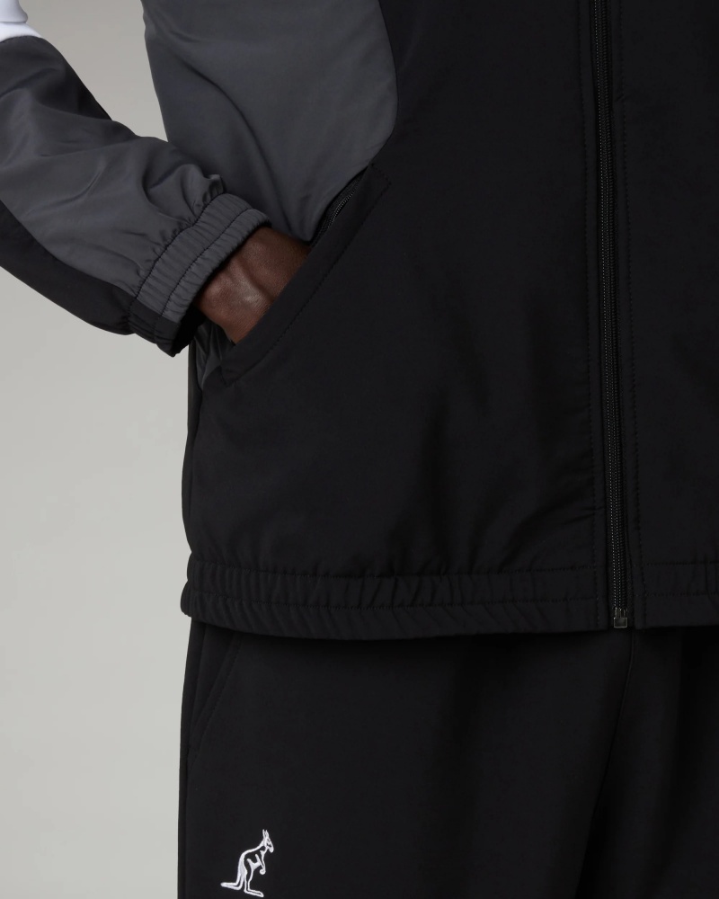 Tuta intera completa Australian Color Block in Match Poliestere Woven Microfibra uomo Nero - Full Tracksuit Australian Color Block in Match Polyester Woven Microfiber Mens Black - Survêtement complet à blocs de couleurs australiens en microfibre tissée polyester assortie pour homme, noir - Kompletter Trainingsanzug Australian Color Block aus passender gewebter Polyester-Mikrofaser für Herren, Schwarz