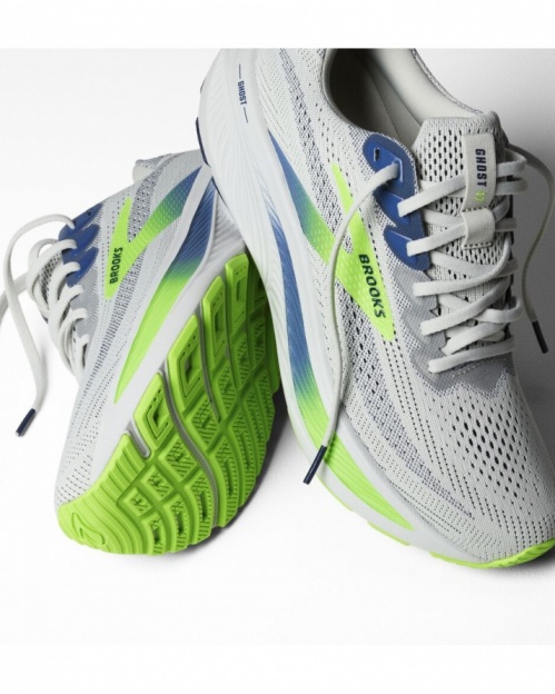 Scarpe running Corsa Brooks Ghost 17 Neutre Oyster Beacon Blue Gecko - Running Shoes Brooks Ghost 17 Neutral Oyster Beacon Blue Gecko - Chaussures de course Brooks Ghost 17 Neutral Oyster Beacon Blue Gecko - Brooks Ghost 17 Laufschuhe Neutral Oyster Beacon Blue Gecko