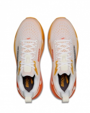 Scarpe Running Brooks Ghost Max 4 Uomo  White Orange Red - Brooks Ghost Max 4 Men's Running Shoes White Orange Red - Chaussures de course Brooks Ghost Max 4 pour homme, blanc, orange et rouge - Brooks Ghost Max 4 Herren-Laufschuhe Weiß Orange Rot