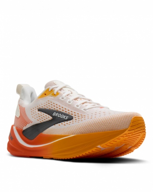 Scarpe Running Brooks Ghost Max 4 Uomo  White Orange Red - Brooks Ghost Max 4 Men's Running Shoes White Orange Red - Chaussures de course Brooks Ghost Max 4 pour homme, blanc, orange et rouge - Brooks Ghost Max 4 Herren-Laufschuhe Weiß Orange Rot