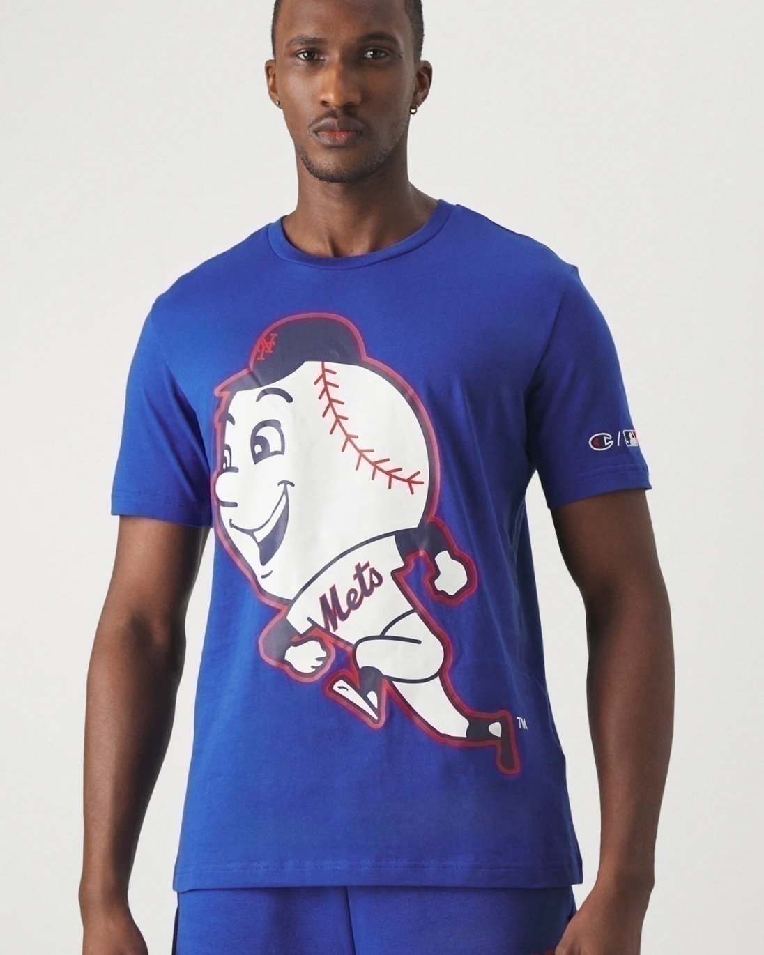 Loisirs T-shirt HOMME Champion Blue Major League Baseball Yankees Coton - Picture 8 of 11