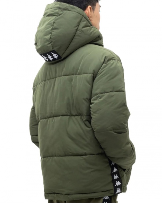 MENS Kappa Band 222 Green LENNY SHORT Down Jacket Bomber Jacket