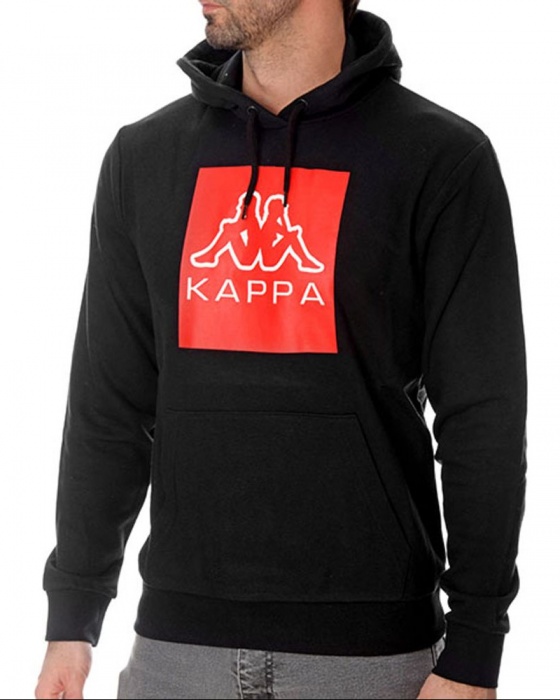 Felpa Cappuccio Pullover kappa LOGO EVAN Cotone garzato Uomo Nero - Sweatshirt Hoodie Pullover kappa LOGO EVAN Brushed cotton Man Black - Sweat Capuche Pullover kappa LOGO EVAN Coton gratté Homme Noir - Sweatshirt Hoodie Pullover kappa LOGO EVAN Gebürstete Baumwolle Herren Schwarz