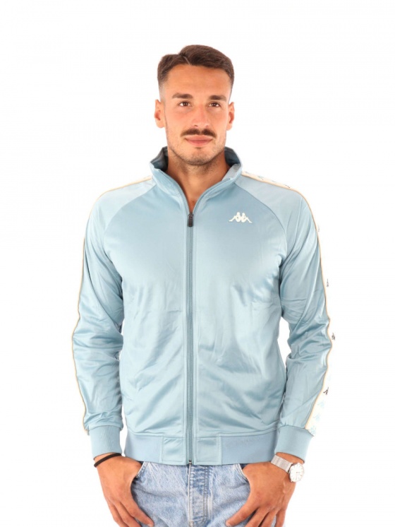 Giacca Tuta Sportiva UOMO Kappa Banda 222 Turchese con tasche ANNISTONO