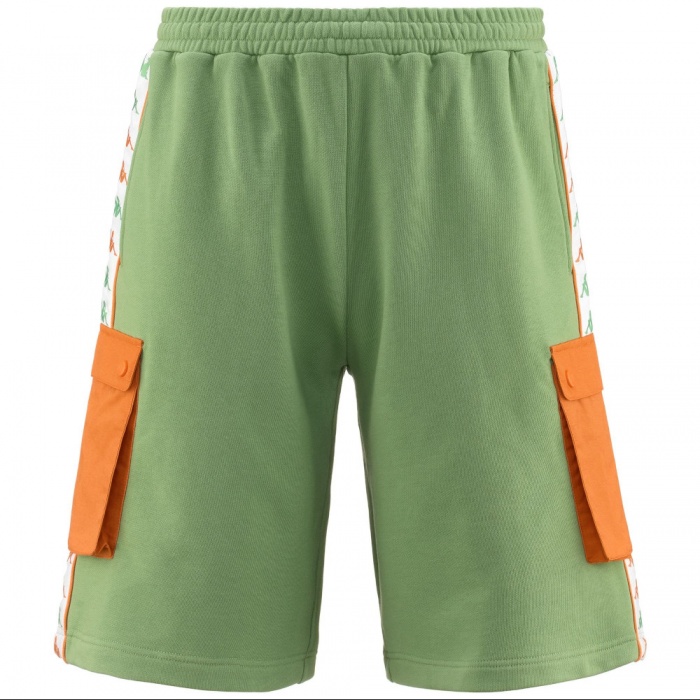 pantaloncini Bermuda kappa Banda 222 SANCIO Cotone French Terry uomo con tasche Green Dusty-Orange R - Bermuda shorts kappa Banda 222 SANCIO Cotton French Terry men with pockets Green Dusty-Orange R - Bermuda kappa Banda 222 SANCIO Coton French Terry homme avec poches Vert Dusty-Orange R - Bermudashorts Kappa Banda 222 SANCIO Cotton French Terry Herren mit Taschen Grün Dusty-Orange R