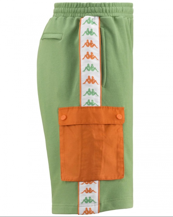 pantaloncini Bermuda kappa Banda 222 SANCIO Cotone French Terry uomo con tasche Green Dusty-Orange R - Bermuda shorts kappa Banda 222 SANCIO Cotton French Terry men with pockets Green Dusty-Orange R - Bermuda kappa Banda 222 SANCIO Coton French Terry homme avec poches Vert Dusty-Orange R - Bermudashorts Kappa Banda 222 SANCIO Cotton French Terry Herren mit Taschen Grün Dusty-Orange R