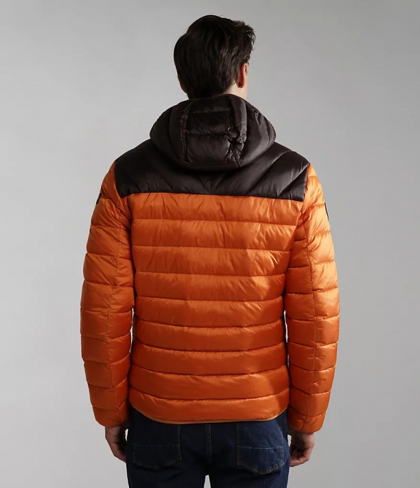 Daunenjacke Jacke HERREN Napapijri Orange Aerons Hood