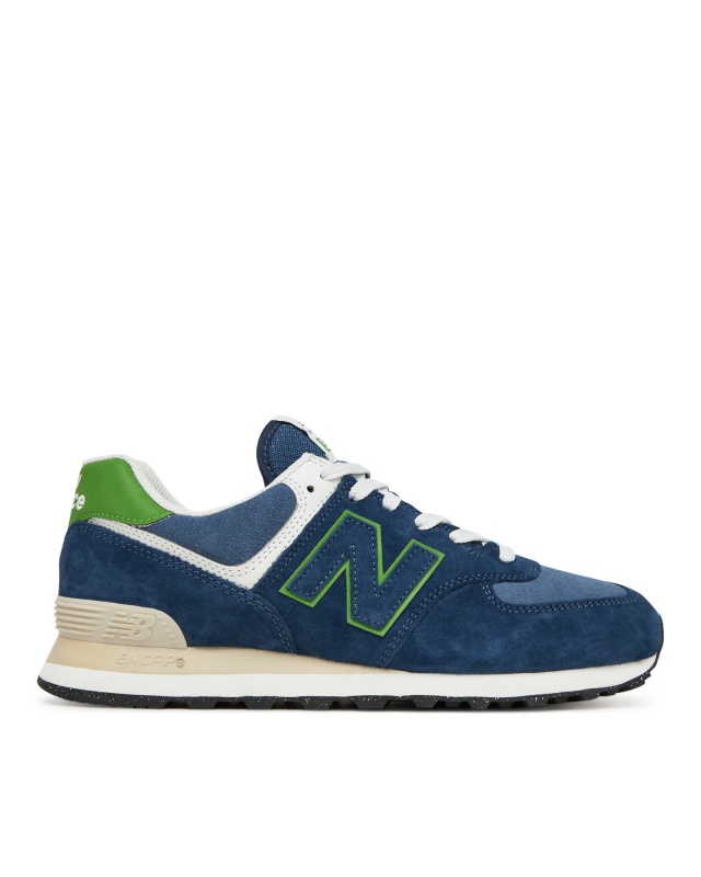 Scarpe sportive sneakers new balance 574 QBL Suede Tessuto Blue Verde - Sports Shoes Sneakers New Balance 574 QBL Suede Textile Blue Green - Chaussures de sport Baskets New Balance 574 QBL Suede Textile Bleu Vert - Sportschuhe Sneakers New Balance 574 QBL Wildleder Textil Blau Grün
