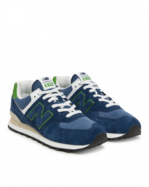 Scarpe sportive sneakers new balance 574 QBL Suede Tessuto Blue Verde - Sports Shoes Sneakers New Balance 574 QBL Suede Textile Blue Green - Chaussures de sport Baskets New Balance 574 QBL Suede Textile Bleu Vert - Sportschuhe Sneakers New Balance 574 QBL Wildleder Textil Blau Grün