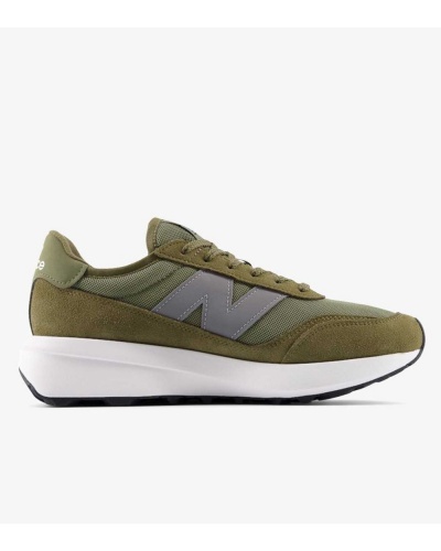 Scarpe Sneakers New Balance 370 Uomo Verde Oliva Suede Mesh - Sneakers Shoes New Balance 370 Original Mens Suede Mesh Olive Green - Baskets New Balance 370 Original pour homme, en daim et mesh vert olive - New Balance 370 Original Herren-Sneaker, Wildleder-Mesh, Olivgrün