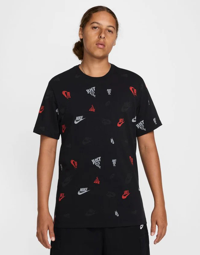 Mens Nike Black Festival All Over Print Casual T Shirt Sp25 Cotton - Picture 6 of 10