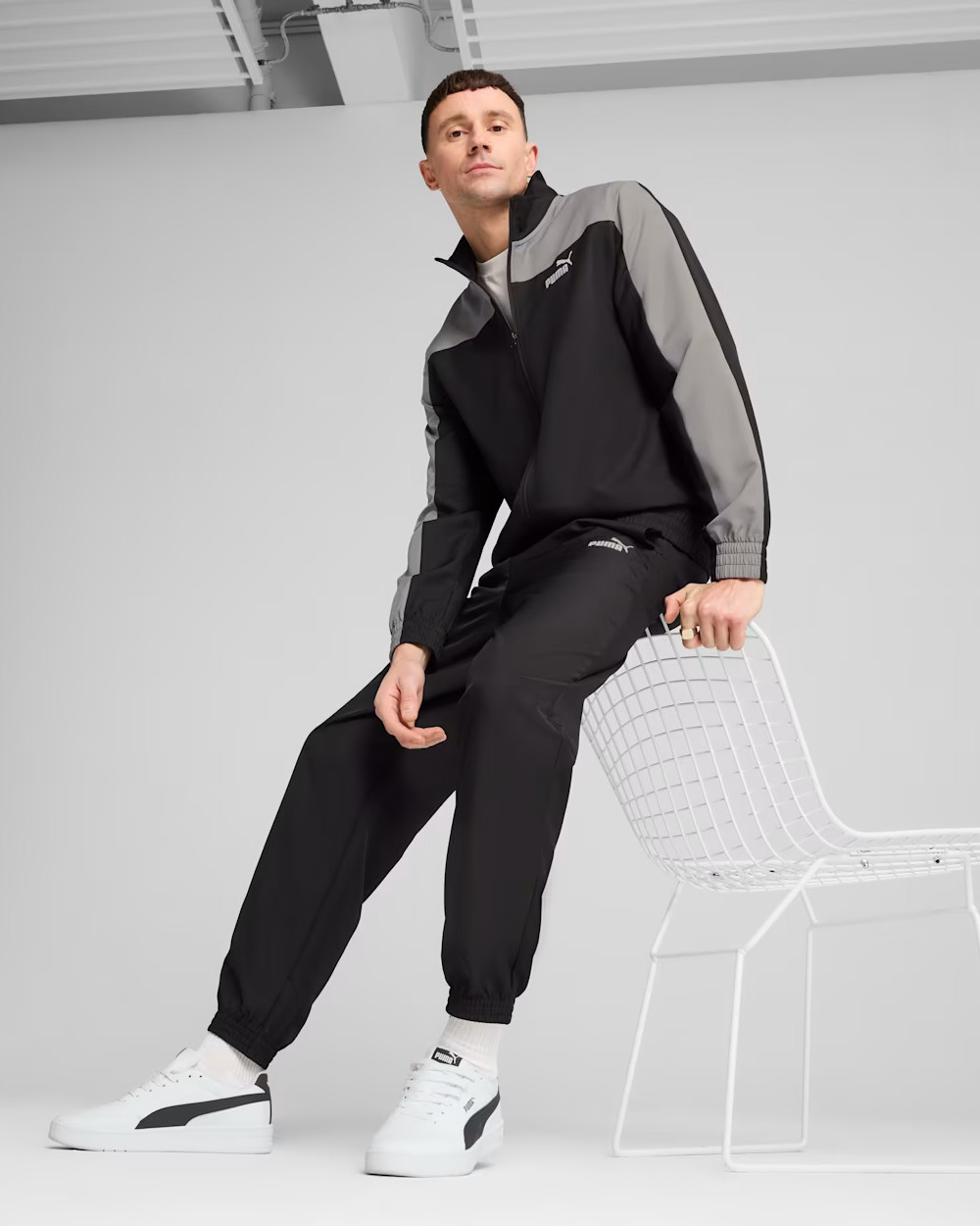 survêtement complet Costume Tracksuit HOMME Puma Woven Colorblock Noir Gris - Imagen 10 de 13