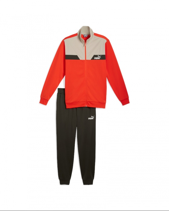 Tuta intera Completa puma POWER Poly uomo Rosso - Puma POWER Poly Mens Full Tracksuit Red - Survêtement complet Puma POWER Poly pour homme, rouge - Puma POWER Poly Herren-Trainingsanzug Rot