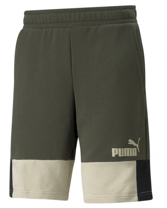 pantaloncini sportivi da passeggio bermuda Puma Essentials + Block con tasche Uomo Verde Cotone French terry - Puma Essentials Block Bermuda Sports Shorts with Pockets Men's Green French Terry Cotton - Short de sport Puma Essentials Block Bermuda avec poches pour homme en coton French Terry vert - Puma Essentials Block Bermuda Sportshorts mit Taschen Herren Grün French Terry Baumwolle