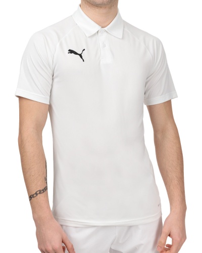 polo padel tennis Puma teamLIGA Bianco maniche corte poliestere - Puma teamLIGA padel tennis polo White polyester short sleeves - Polo puma teamLIGA padel tennis manches courtes polyester blanc - Puma teamLIGA Padel-Tennispolo Weißes Polyester mit kurzen Ärmeln