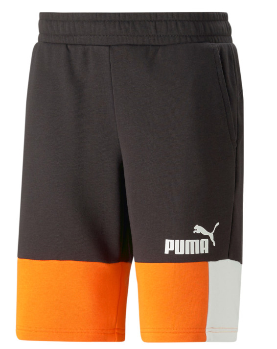 Pantaloncini Shorts UOMO Puma Nero Arancio Bermuda Essentials ColorBlock - Imagen 10 de 13