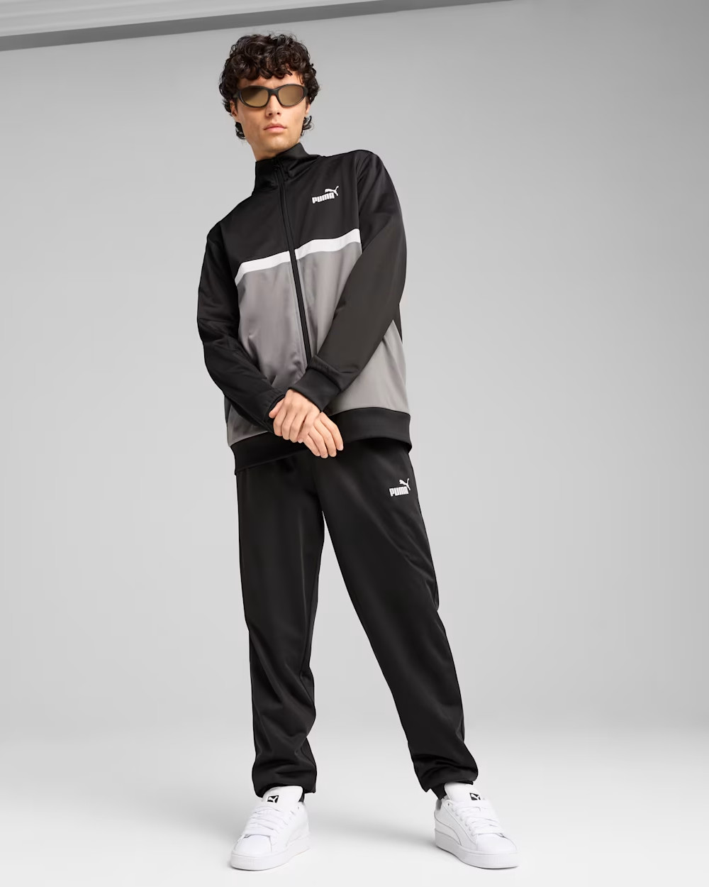 Traje de entrenamiento completo HOMBRE Puma Poly Colorblock negro con bolsillos - Imagen 10 de 13