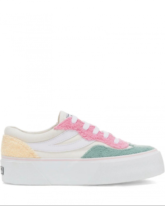 Scarpe sportive sneakers Superga 3041 REVOLLEY PLATFORM TERRY C Donna White Avorio-Pink-Wh - Sport shoes sneakers Superga 3041 REVOLLEY PLATFORM TERRY C Woman White Ivory-Pink-Wh - Chaussures de sport baskets Superga 3041 REVOLLEY PLATEFORME TERRY C Femme Blanc Ivoire-Rose-Wh - Sportschuhe Turnschuhe Superga 3041 REVOLLEY PLATFORM TERRY C Frau Weiß Elfenbein-Pink-Wh