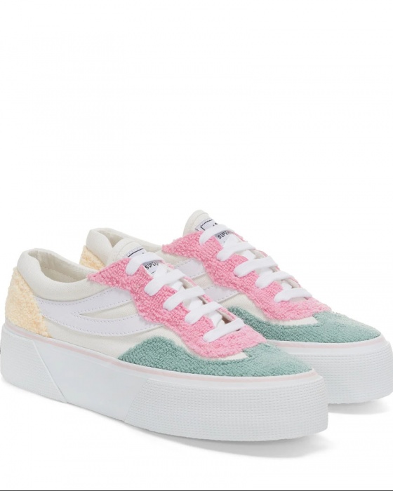 Scarpe sportive sneakers Superga 3041 REVOLLEY PLATFORM TERRY C Donna White Avorio-Pink-Wh - Sport shoes sneakers Superga 3041 REVOLLEY PLATFORM TERRY C Woman White Ivory-Pink-Wh - Chaussures de sport baskets Superga 3041 REVOLLEY PLATEFORME TERRY C Femme Blanc Ivoire-Rose-Wh - Sportschuhe Turnschuhe Superga 3041 REVOLLEY PLATFORM TERRY C Frau Weiß Elfenbein-Pink-Wh