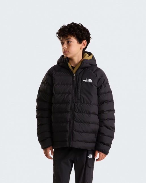 Piumino Giacca Giubbotto reversibile Perrito Cappuccio da Bambino Ragazzo Nero - Perrito Reversible Hooded Down Jacket for Boys and Girls Black - Doudoune réversible à capuche Perrito pour garçons et filles, noire - Perrito Wende-Daunenjacke mit Kapuze für Jungen und Mädchen, Schwarz